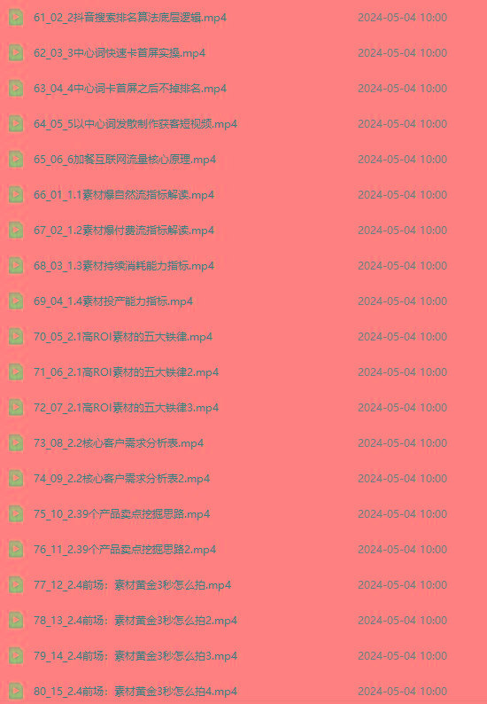 图片[4]-2024单品正价起号，直播素材投流选品：选品课+投流课+素材课+卡首屏/100节-星禾网创星球
