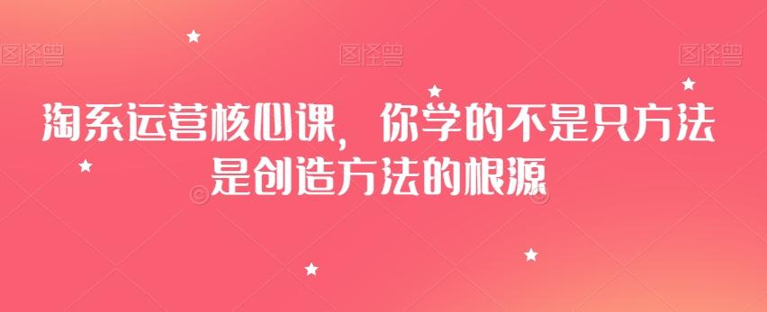 淘系运营核心课，你学的不是只方法是创造方法的根源-星禾网创星球