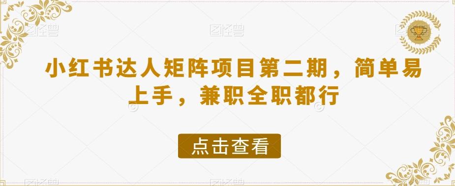 小红书达人矩阵项目第二期，简单易上手，兼职全职都行-星禾网创星球