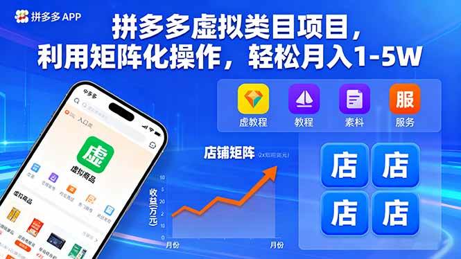 （16025期）拼多多虚拟类目项目，利用矩阵化操作，轻松月入1-5W-星禾网创星球