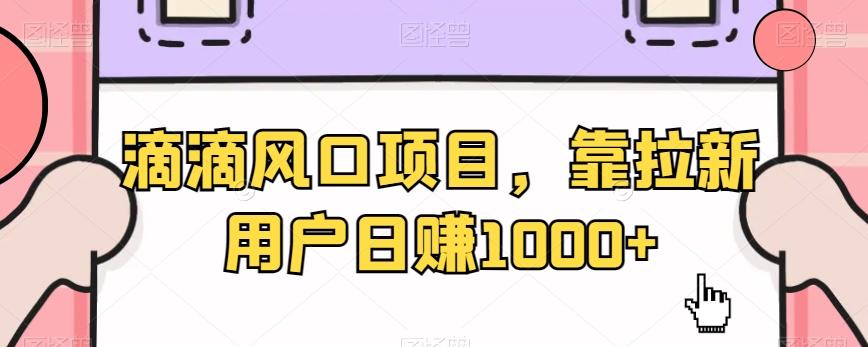 滴滴风口项目，靠拉新用户日赚1000+-星禾网创星球