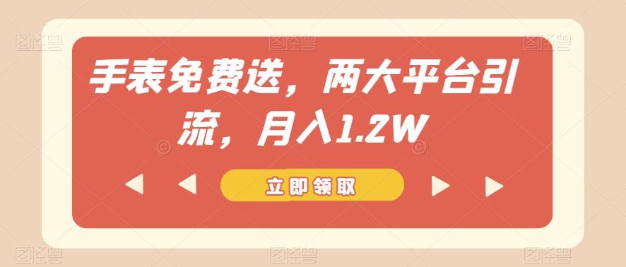 手表免费送，两大平台引流，月入1.2W【揭秘】-星禾网创星球