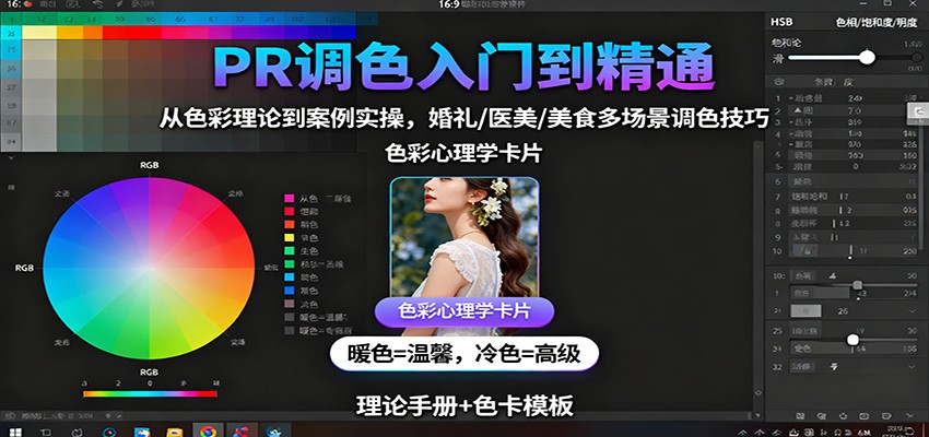 PR调色入门到精通：从色彩理论到案例实操，婚礼/医美/美食多场景调色技巧-星禾网创星球