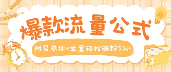 爆款流量公式，网易热评+文案轻松涨粉50w+【揭秘】-星禾网创星球