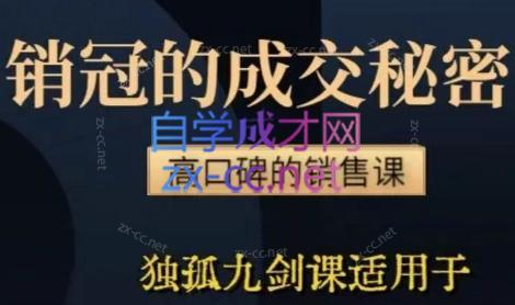 李老师·实战派销售视频课|孤独九剑-星禾网创星球