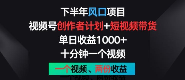 下半年风口项目，视频号创作者计划+视频带货，一个视频两份收益，十分钟一个视频【揭秘】-星禾网创星球