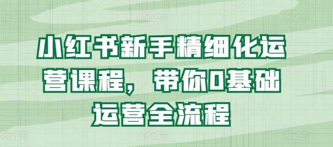 小红书新手精细化运营课程，带你0基础运营全流程-星禾网创星球