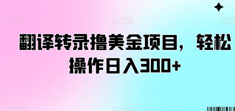 翻译转录撸美金项目，轻松操作日入300+【揭秘】-星禾网创星球