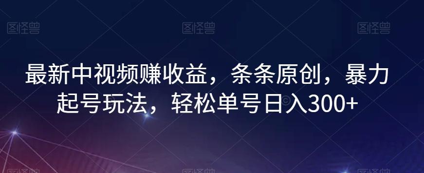 最新中视频赚收益，条条原创，暴力起号玩法，轻松单号日入300+【揭秘】-星禾网创星球
