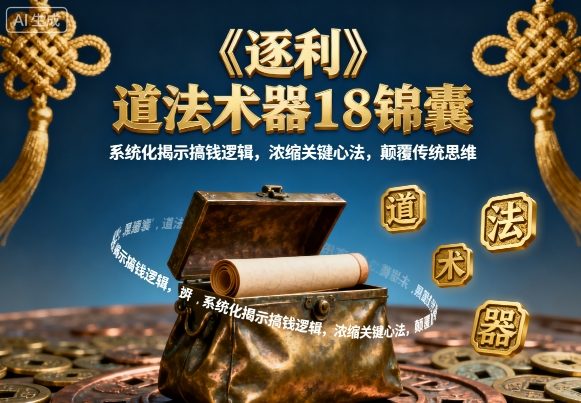 《逐利》道法术器18锦囊，系统化揭示搞钱逻辑，浓缩关键心法，颠覆传统思维-星禾网创星球