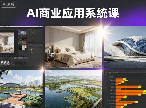 AI商业应用系统课，室内-软装-建筑-景观，智能设计+效果图+动画画实战-星禾网创星球