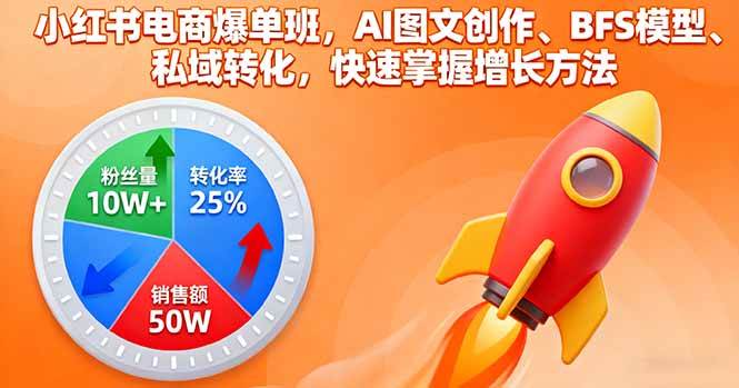（16187期）小红书电商爆单班，AI图文创作、BFS模型、私域转化，快速掌握增长方法-星禾网创星球