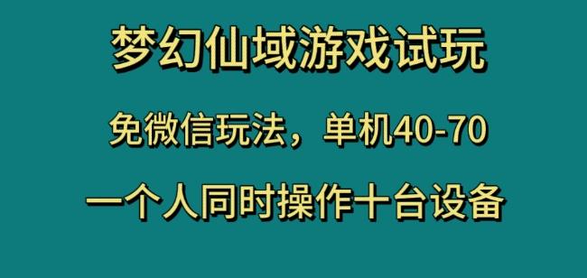 梦幻仙域游戏试玩，免微信玩法，单机40-70，一个人同时操作十台设备【揭秘】-星禾网创星球