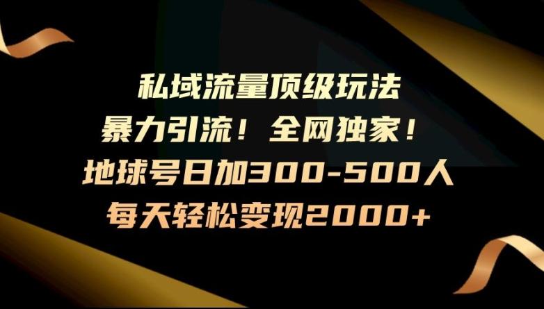 暴力引流，全网独家，地球号日加300-500人，私域流量顶级玩法，每天轻松变现2000+-星禾网创星球