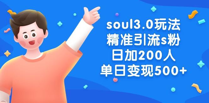 soul3.0玩法精准引流s粉，日加200人单日变现500+-星禾网创星球