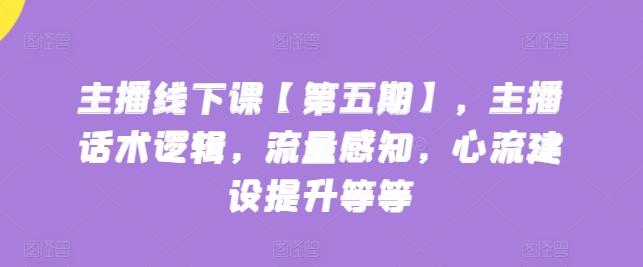 主播线下课【第五期】，主播话术逻辑，流量感知，心流建设提升等等-星禾网创星球