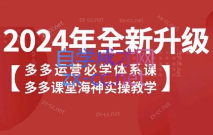 海神老师·拼多多运营必学体系课-星禾网创星球
