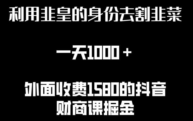 利用非皇的身份去割韭菜，一天1000+(附详细资源)【揭秘】-星禾网创星球