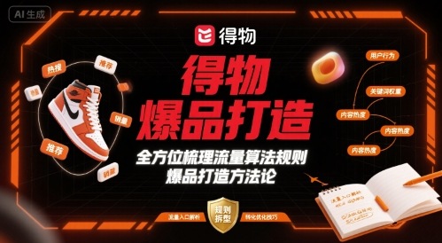 得物爆品打造，全方位梳理得物流量算法规则爆品打造规则-星禾网创星球