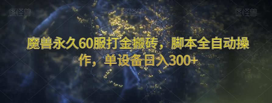魔兽永久60服打金搬砖，脚本全自动操作，单设备日入300+【揭秘】-星禾网创星球