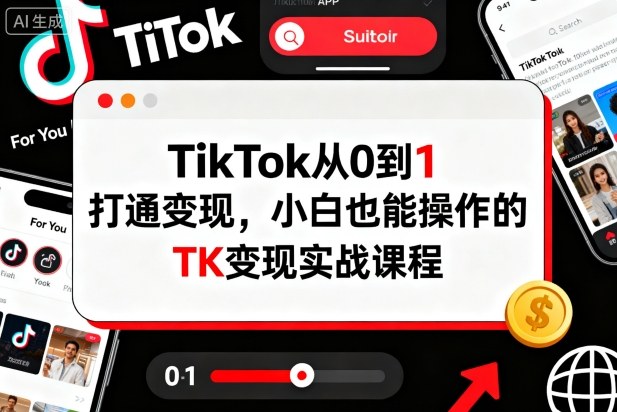 TikTok从0到1打通变现，小白也能操作的TK变现实战课程-星禾网创星球