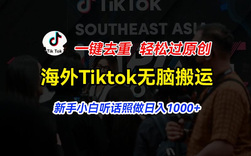 海外Tiktok短视频无脑搬运，一键去重轻松过原创，新手小白听话照做日入...-星禾网创星球