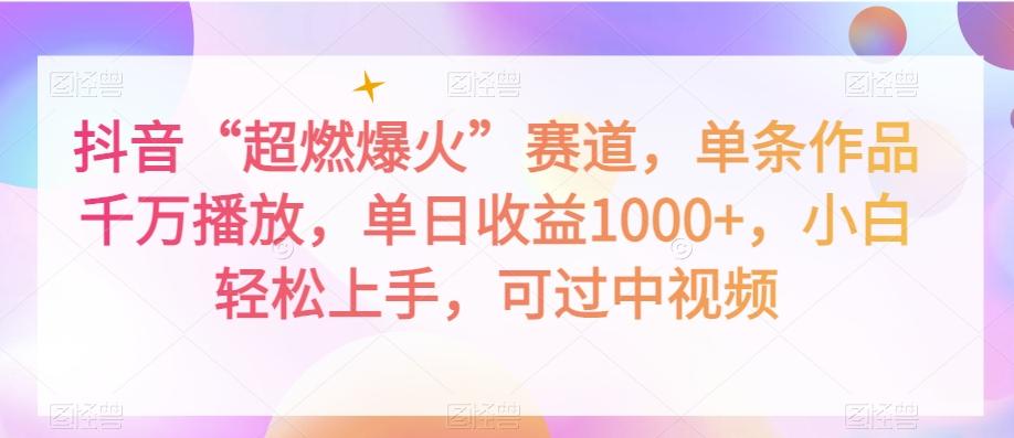 抖音“超燃爆火”赛道，单条作品千万播放，单日收益1000+，小白轻松上手，可过中视频【揭秘】-星禾网创星球