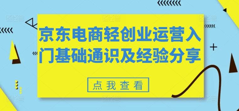 京东电商轻创业运营入门基础通识及经验分享-星禾网创星球