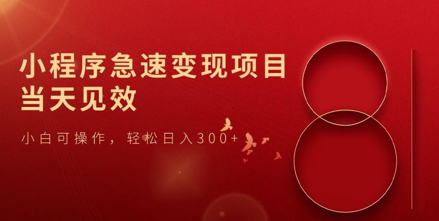 小程序急速变现项目，当天见效，小白可操作，轻松日入300+-星禾网创星球