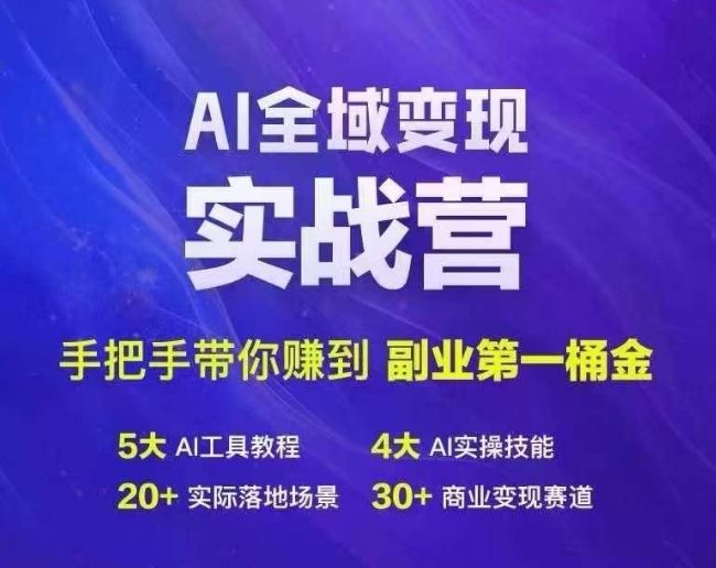 Ai全域变现实战营，手把手带你赚到副业第1桶金-星禾网创星球