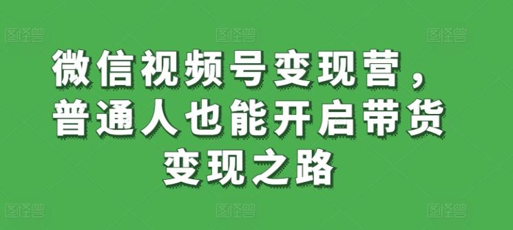 微信视频号变现营，普通人也能开启带货变现之路-星禾网创星球