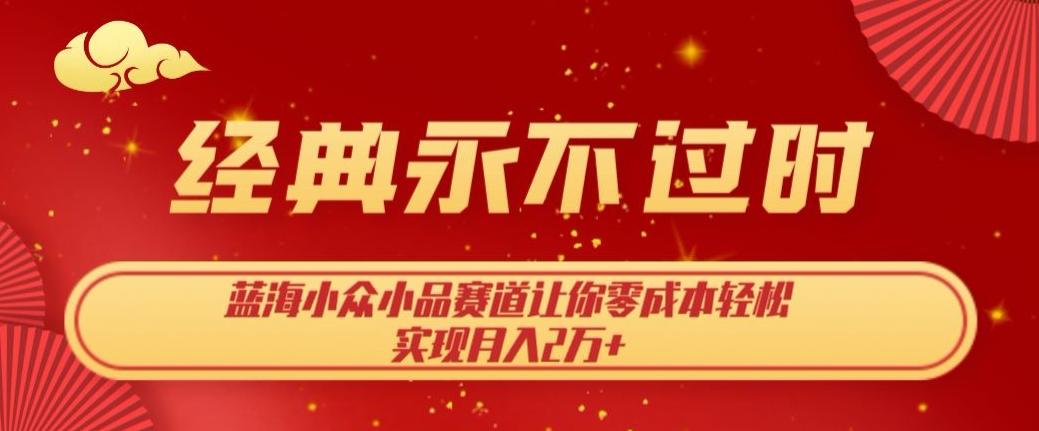 经典永不过时，蓝海小众小品赛道，让你零成本轻松实现月入2万+-星禾网创星球