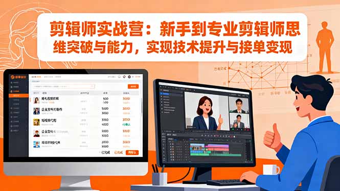 剪辑师实战营：新手到专业剪辑师思维突破与能力，实现技术提升与接单变现-星禾网创星球