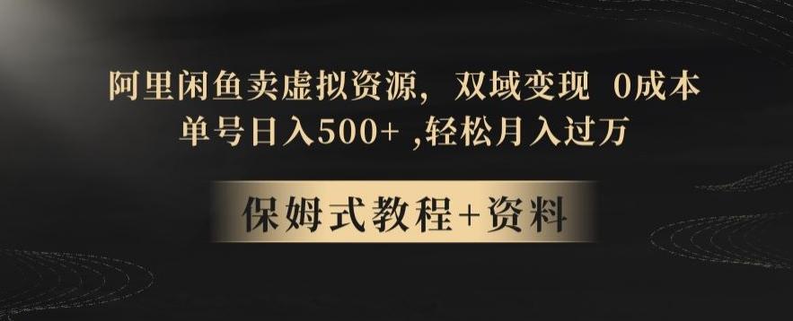 阿里闲鱼卖虚拟资源，双域变现，0成本，日入500+，轻松月入过万-星禾网创星球