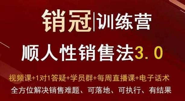 爆款！销冠训练营3.0之顺人性销售法，全方位解决销售难题、可落地、可执行、有结果-星禾网创星球