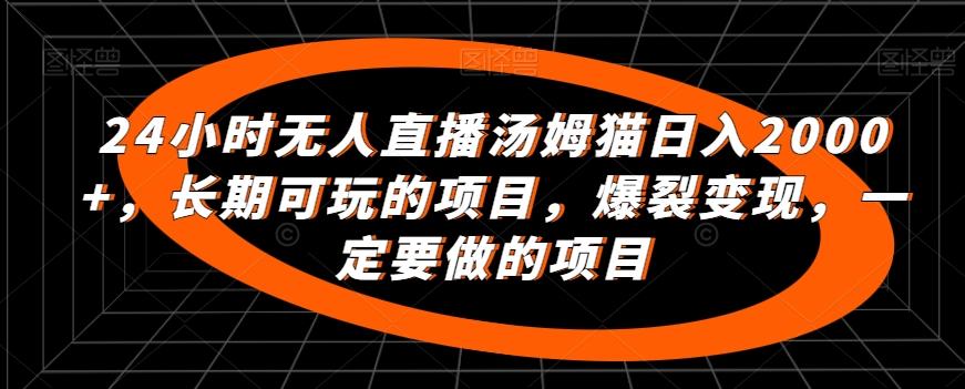 24小时无人直播汤姆猫日入2000+，长期可玩的项目，爆裂变现，一定要做的项目【揭秘】-星禾网创星球