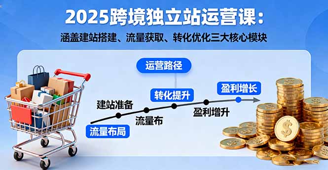 2025跨境独立站运营课：涵盖建站搭建、流量获取、转化优化三大核心模块-星禾网创星球