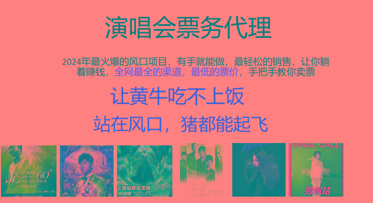 2024年最火爆风口项目，演唱会票务代理，日入2000+，一部手机就能搞定！-星禾网创星球