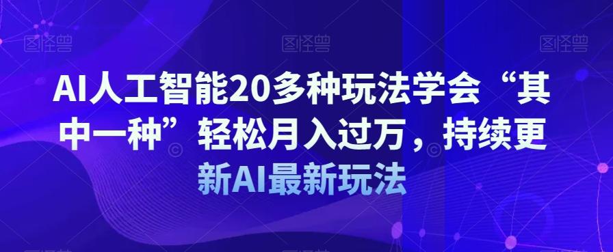 AI人工智能20多种玩法学会“其中一种”轻松月入过万，持续更新AI最新玩法-星禾网创星球