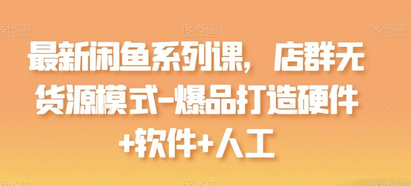 最新闲鱼系列课，店群无货源模式-爆品打造硬件+软件+人工-星禾网创星球