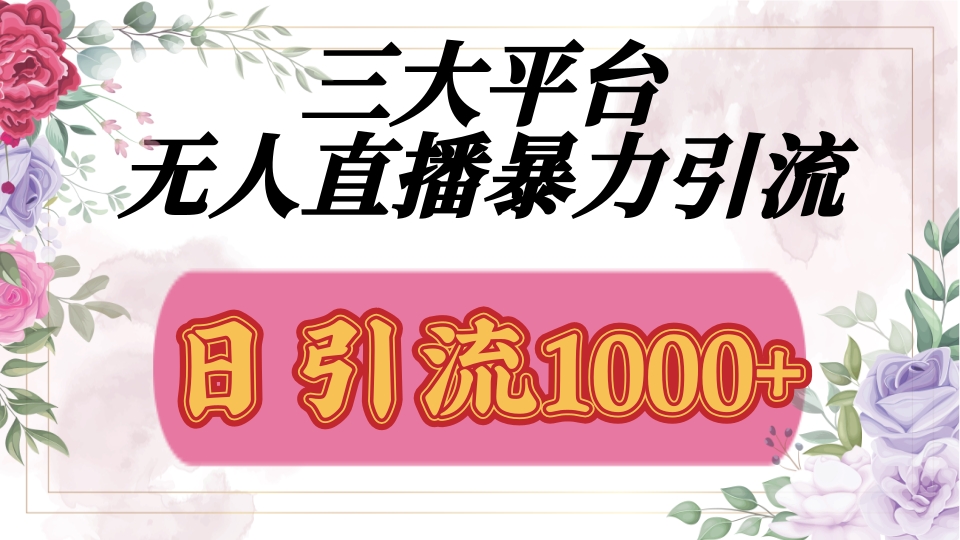三大平台无人直播引流，吸引精准创业粉，保姆级教学-星禾网创星球