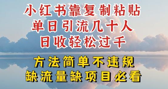 小红书靠复制粘贴单日引流几十人目收轻松过千，方法简单不违规【揭秘】-星禾网创星球
