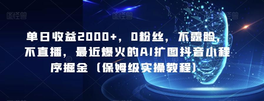 单日收益2000+，0粉丝，不露脸，不直播，最近爆火的AI扩图抖音小程序掘金（保姆级实操教程）-星禾网创星球