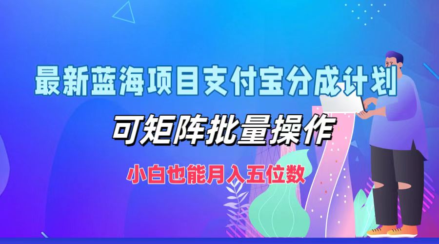 最新蓝海项目支付宝分成计划，可矩阵批量操作，小白也能月入五位数-星禾网创星球