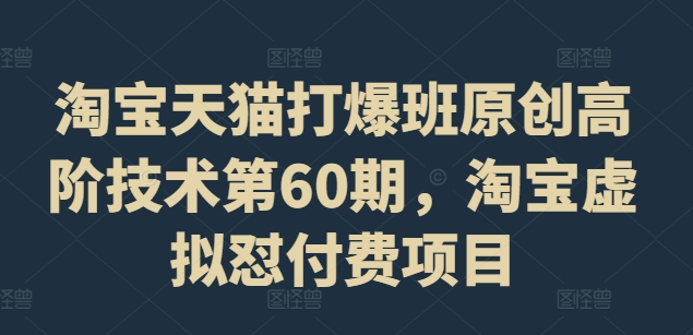 淘宝天猫打爆班原创高阶技术第60期，淘宝虚拟怼付费项目-星禾网创星球
