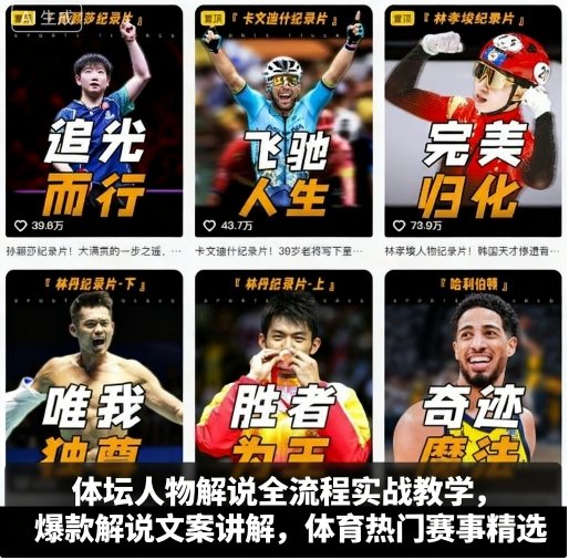 体坛人物解说全流程实战教学，爆款解说文案讲解，体育热门赛事精选-星禾网创星球