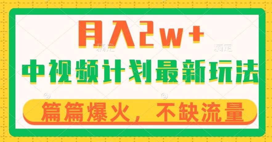 中视频计划全新玩法，月入2w+，收益稳定，几分钟一个作品，小白也可入局【揭秘】-星禾网创星球