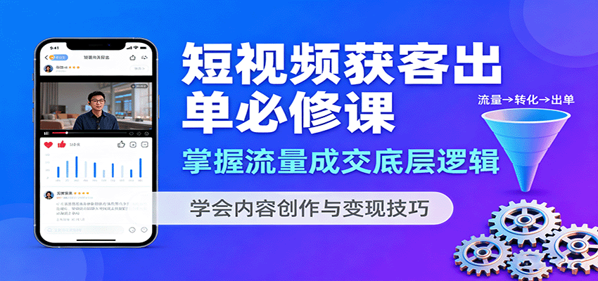 短视频获客出单必修课：掌握流量成交底层逻辑，学会内容创作与变现技巧-星禾网创星球