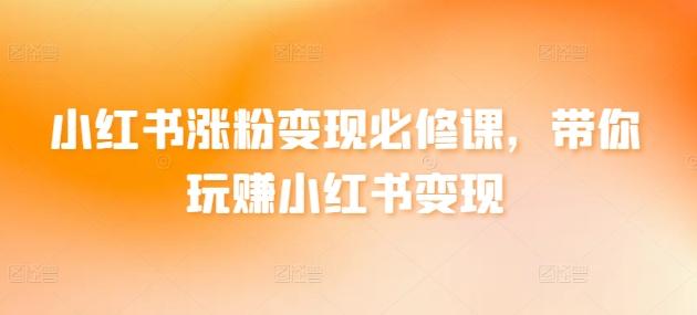小红书涨粉变现必修课，带你玩赚小红书变现-星禾网创星球