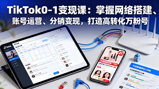 TikTok0-1变现课：掌握网络搭建、账号运营、分销变现，打造高转化万粉号-星禾网创星球